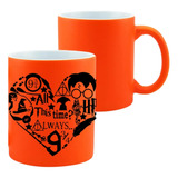 Mug Neon Harry Potter Corzon Simbolos Exclusivo