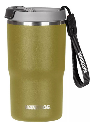 Vaso Termico Waterdog Clyde 480 Ml Ceramica Acero Inox Color Verde Oliva Clyde480