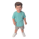 Conjunto De Roupa Infantil Camiseta E Bermuda Moletinho