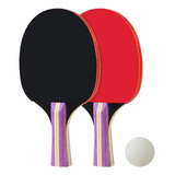 Set Par Paleta Raqueta Ping Pong + 1 Pelota