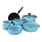 Batería De Cocina Milenia 8 Piezas Cinsa Azul Aqua Bay 