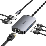 Estación De Acoplamiento Usb C Dual Monitor, Hdmi Splitter E