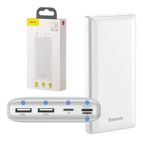 Carregador Portátil Baseus Power Bank Turbo Pd 30000mah