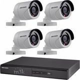 Kit Seguridad Hikvision Full Hd Dvr 4 + 4 Camaras Infrarrojas Bullet Exterior O Domo Interior + Ip Celular Cctv P2p