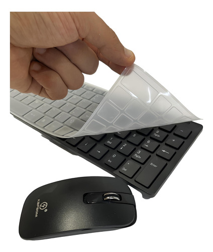 Kit Teclado E Mouse Sem Fio Abnt2 2.4ghz Slim Notebook Pc Nf
