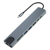 Hub Adaptador Usb Tipo C 8 En 1 Para Mac Macbook Windows