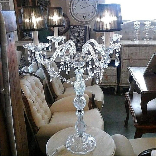 Candelabro De Vidrio 4 Brazos Con Caireles , Varios Modelos 