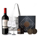 Box Nicasia Malbec + 2 Copas Vidrio Personalizadas. P/regalo