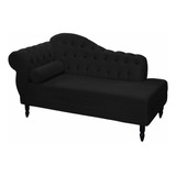 Recamier Divã Glamour Preto Veludo 160cm