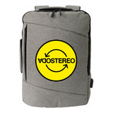 Morral Espalda Soda Stereo Maleta Portafolio Gris