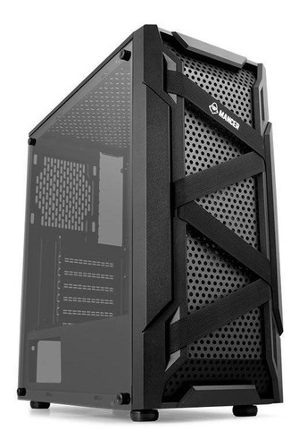 Gabinete Gamer Mancer Kevlar Mid-tower Atx Com 3 Fans Cor Preto