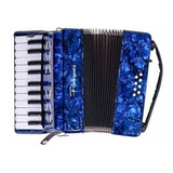 Acordeon Parquer 8 Bajos 22 Teclas Azul Con Correa