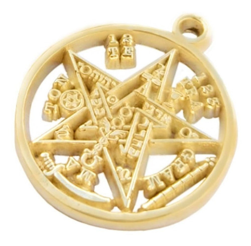 Dije Místico Tetragramaton En Oro Solido De 14k