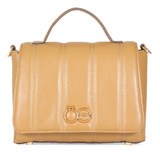 Bolsa Briefcase Para Mujer Cloe Diseño Acolchado Color Beige