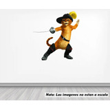 Vinil Sticker Pared 25cmlado Gato Con Botas Shrek Mod 0020