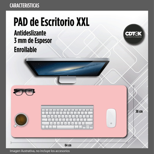 Pad Grande Xl 84x38cm Gamer Oficina Mouse Y Teclado