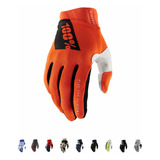 Guante 100% Ridefit Color Naranja Talla S