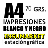 Impresión Digital A4 Byn 70g Libros/apuntes/tareas Anillados