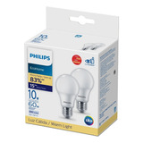  Philips Led Ecohome Ledbulb 10w E27 3000klv 2pf/12mx 100v - 130v Color De La Luz Blanco Cálido Unidades Por Pack 2
