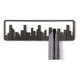 Perchero De Pared Skyline 15*49*2cm Plástico Negro