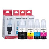 Kit 4 Tintas Canon Gi-10 Genericas Para G7010 Gm2010 G4010