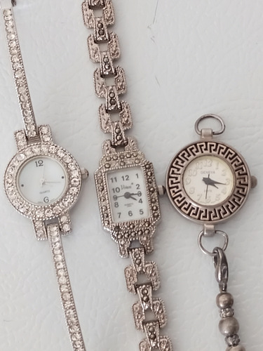 Hermosos 3 Relojes De Dama Quartz Geneve, Vivani Y Más 