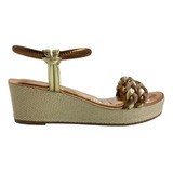 Sandália Feminina Casual Anabela Com Strass Dakota Y6001