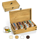 Zen Earth Inspired Caja Organizadora De Te Grande De Madera,