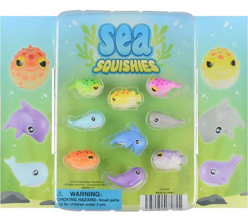 Bolsa 50 Pzas Figurines Sea Squishie Peces Máquinas Vending 