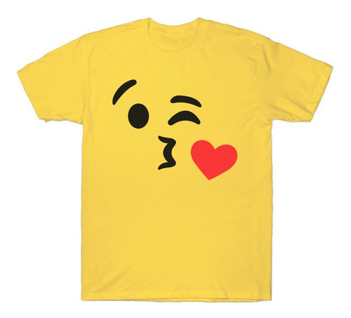 Playera Camiseta Los Emoji Cara Enojada Emoticon Dando Beso 