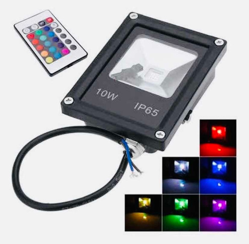 Reflector Led Rgb 10w Con Control Remoto