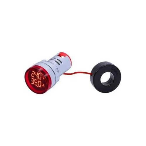 Pack - 10 Luz Piloto Led Roja Con Amperimetro Y Voltimetro