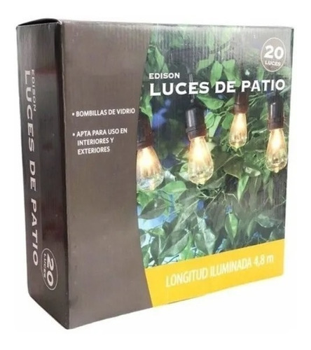 Serie De Luces Con 20 Focos Para Jardín 