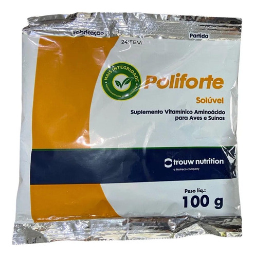 Poliforte Avícola Soluvel 100g Suplem Vitaminico Aminoacido