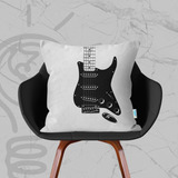 Almofada 45x45 Guitarra Stratocaster Decoração Quarto Studio