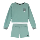 Conjunt Amora Infantil Teen Menina Blusa Short Moletom 10a20