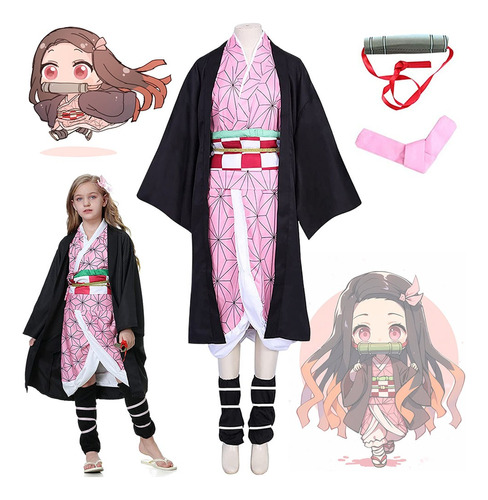 Disfraz De Demon Slayer Cosplay Kimono Traje Para Niños-nezuko,anime Demon Slayer Cosplay,trajes Kimono Accesorios Para Carnaval Halloween Fiestas