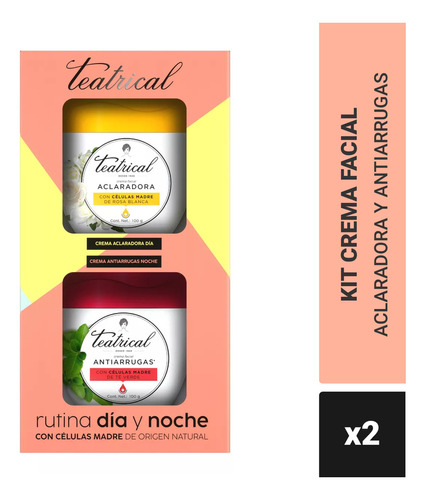 Estuche Teatrical Crema Aclarante 100gr+ Antiarrugas 100g