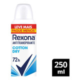 Desodorante Antitranspirante Fem Rexona Cotton Dry 72h 250ml