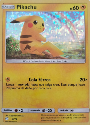 Pokemon Tcg Pikachu 6/12 Holo (español)