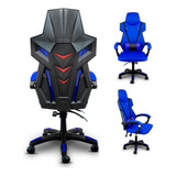 Cadeira Gamer Mesh Ergonômica Para Escritório Design Moderno Cor Azul