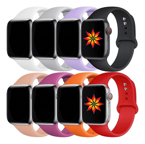 8 Correas De Silicona Para Apple Watch Band Ultra 8 7 Se 5 3