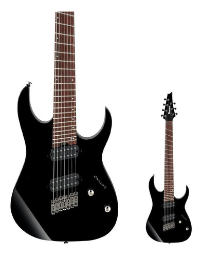 Guitarra 7 Cordas Multi Scale Rg Ms7 Bk - Ibanez