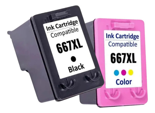 Kit Cartucho Para Hp 667 Xl Preto + Color Deskjet Advantage