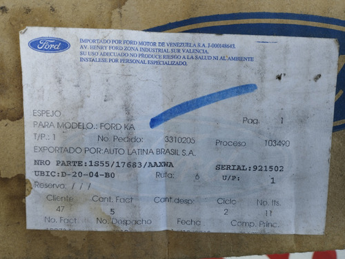 Retrovisor Izquierdo Manual Ford Ka 1997/07 (original) Foto 4