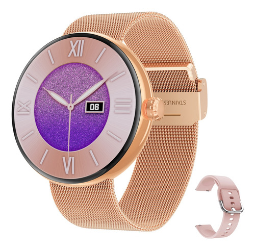 Reloj Smartwatch Mini Rosa Mujer Amoled Llamadas Presion Hd