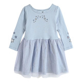 Camisola Manga Longa Infantil Com Tule Azul Celeste Hering