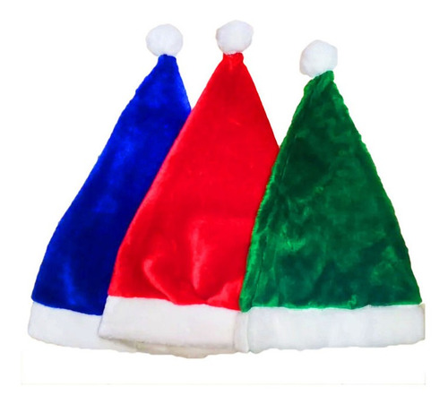 12 Gorro Navidad Algodón Sombrero Navideño Papa Noel Fiesta