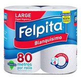 Papel Higiénico Felpita Premium Blanquísimo 80m X4 Rollos