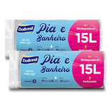 Saco Lixo 100 Sacos Banheiro Pia 15 Litros Perfumado Branco